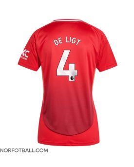 Billige Fotballdrakt Manchester United Matthijs de Ligt #4 Replika Hjemmedrakt Dame 2024-25 Kortermet